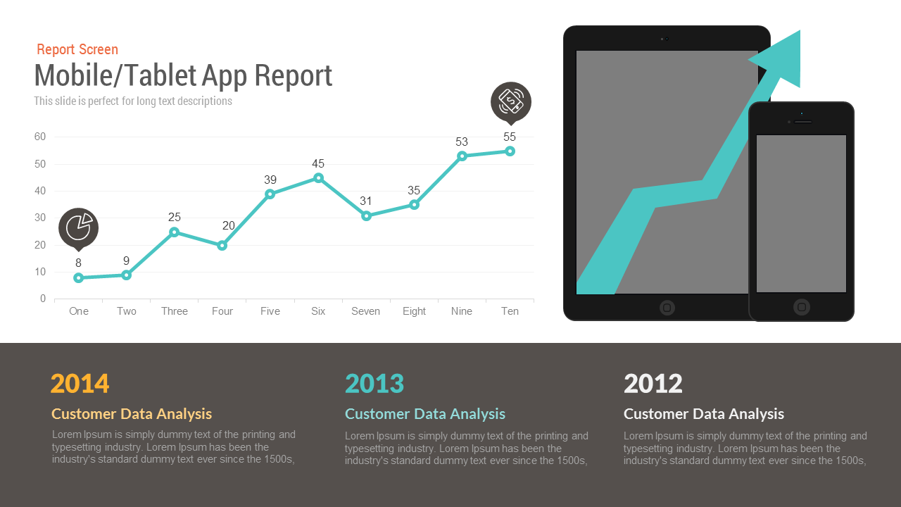 Mobile/Tablet Report Free PowerPoint/Keynote template ...