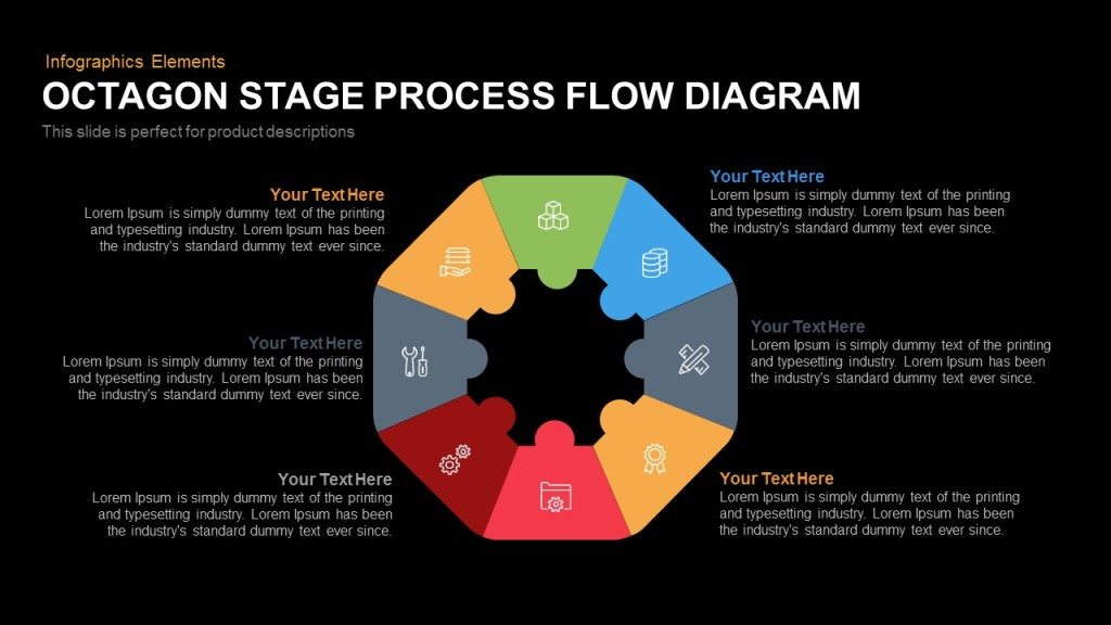 Octagon Stage Process Flow Diagram | SlideBazaar process flow diagram keynote 