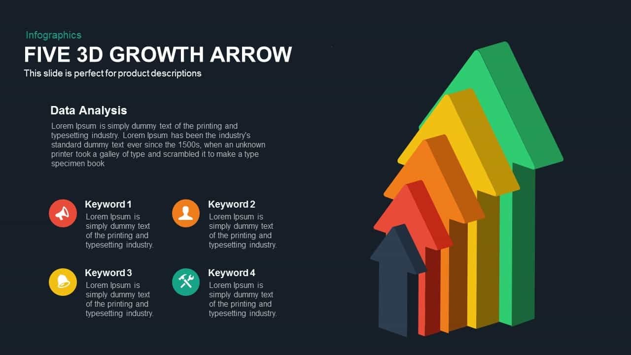Five 3d Growth Arrows Template For Powerpoint And Keynote Slidebazaar 4068