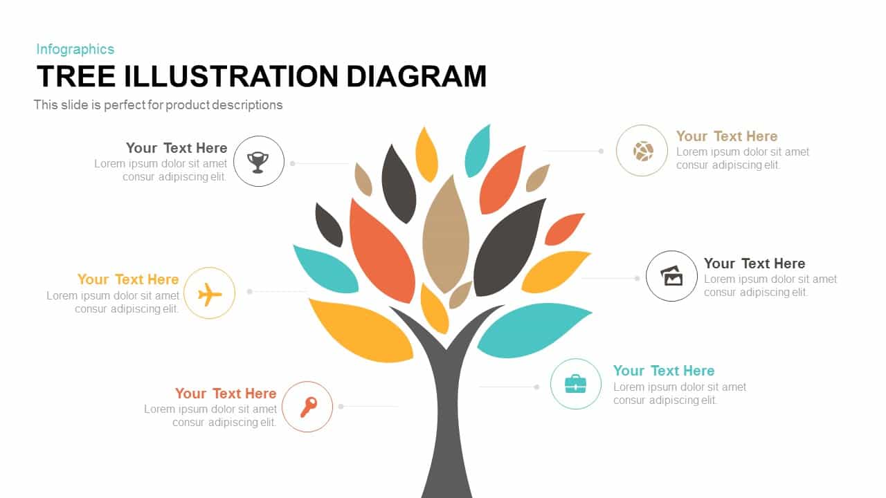 Tree Illustration Diagram Powerpoint and Keynote template