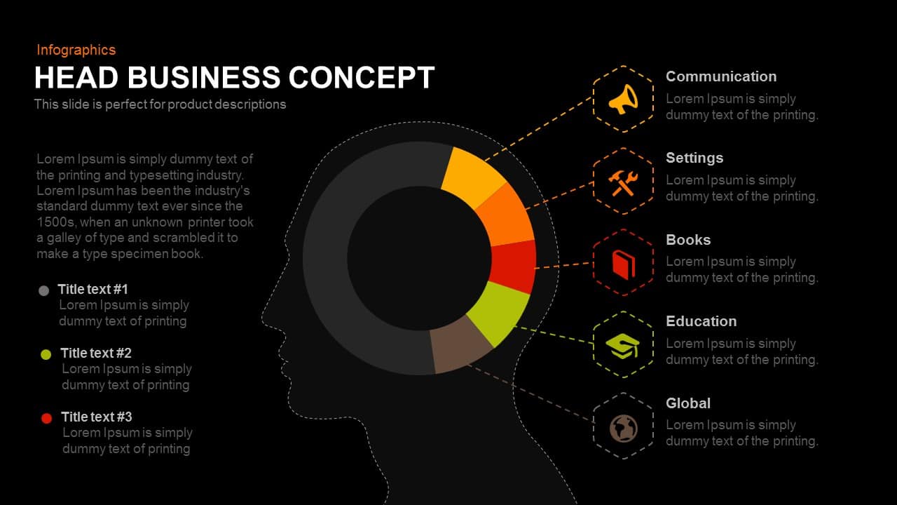 graphic chart flow Business template Powerpoint Concept Keynote and Head