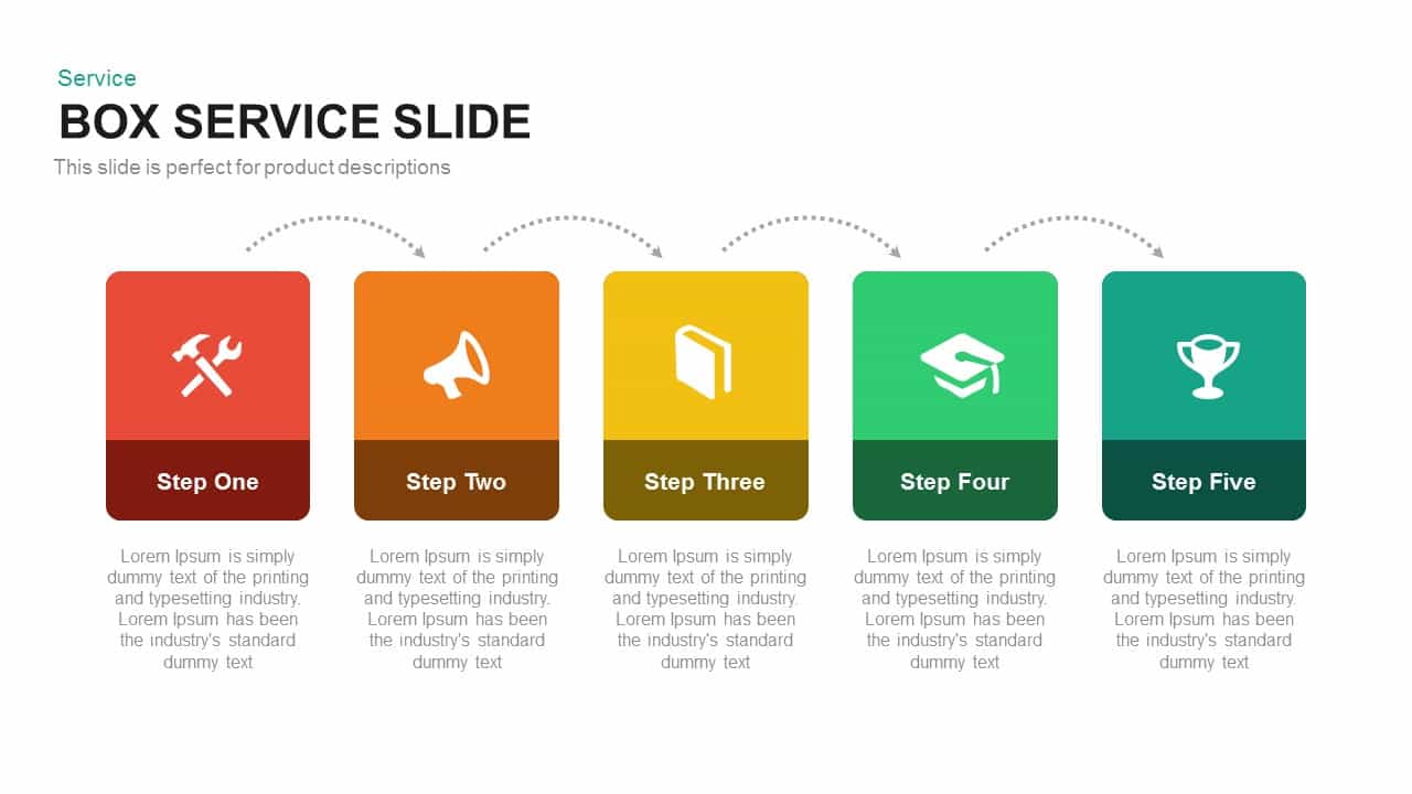 7 template step flow chart SlideBazaar Keynote and  Slide Service Box Powerpoint