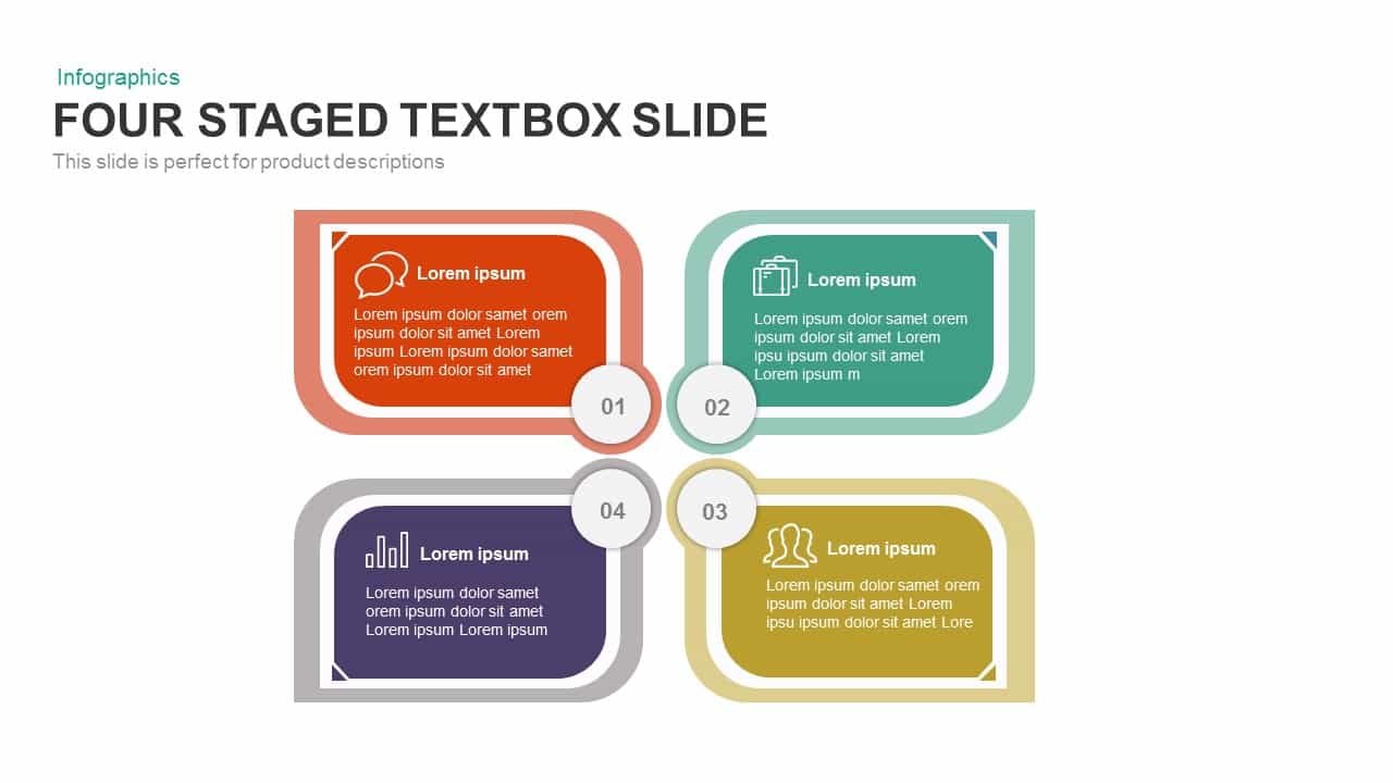 4 Staged Text Box Powerpoint Template And Keynote Slide Slidebazaar 1001