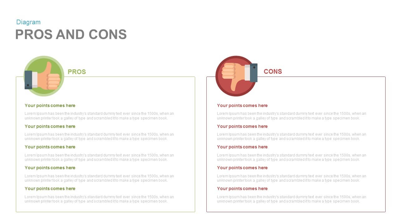 Pros And Cons PowerPoint Template Keynote Template Slidebazaar