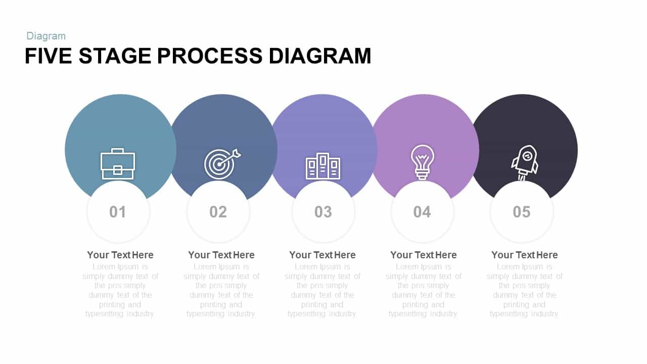 Five Stage Process Diagram Free Powerpoint And Keynote