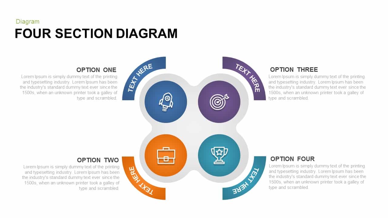 Four Section Diagram Powerpoint and Keynote template | SlideBazaar